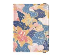 Rich Chinese Watercolor Flowers Leather Passport Holder Covers Case Passport Cover Lightweight