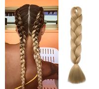 Rich Choices Braiding Hair Extensions Ombre 4 Tones Jumbo Braids Hair Extensions for Braiding Coloured Hair for Twist 24”, 1 Bundles - Ash Blonde
