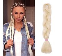 Rich Choices Braiding Hair Extensions Ombre 4 Tones Jumbo Braids Hair Extensions for Braiding Coloured Hair for Twist 24”, 1 Bundles - Bleach Blonde