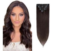 Rich Choices Clip in Hair Extensions Human Hair Dark Brown 20 Inch Remy Hair Extensions Clip in, 8PCS 70g Thin Weft