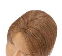 Rich Choices Hair Toppers for Thinning Hair Women Real Hair 8 * 11cm Silk Base Human Hair Topper Short Hairpieces Clip in Straight Remy, 11 Inch 20g #6 Light Brown