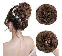 Rich Choices Messy Bun Hair Piece - Light Brown Wavy, Volumized, Heat Resistant Synthetic Hair Bun Scrunchies for Women - XL Size, Easy to Use, Comfortable, Modern Style