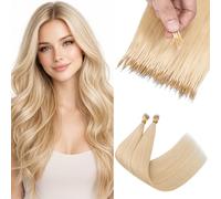 Rich Choices Nano Hair Extensions Real Human Hair 50 Strands 35g Remy Human Hair Extensions Nano Beads Invisible Straight #613 Bleach Blonde 20 Inch