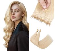Rich Choices Nano Loop Hair Extensions Real Human Hair #60 Platinum Blonde Straight Remy Nano Hair Extensions, 22 Inch 50 Strands 35g