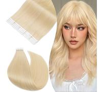 Rich Choices Tape in Hair Extensions Human Hair 20g Invisible Tape Extensions #613 Bleach Blonde Seamless Real Remy Hair Straight Silky Weft 14 Inch 20 pcs