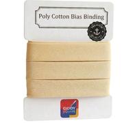 Rich Cream Plain Bias Binding Tape 25mm Wide / 1 Inch - 3 Metres Premium Solid Colour Poly Cotton - Smooth & Soft Perfect for Quilting Dressmaking & Crafts - Machine Washable - Giddy Square