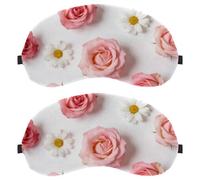 Rich Floral Charm on Plain White Paper Anti-Mite Breathable Fabric Eye Cover with Adjustable Hook-and-Loop Strap