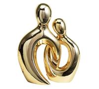 Rich Iron Cool Stuff to Put on Shelves Ceramic Couple Sculptures For Home Decor Abstract Lover Statue For Shelf Office Living Room Decorations Anniversary Room Decor Aesthetic(Gold)