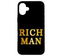 RICH MAN / Richman (fake gold plate style letters) "rich" celebrity 【strange design shop】funny Case for iPhone 16 Plus