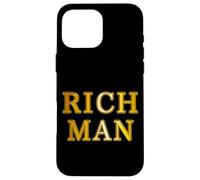 RICH MAN / Richman (fake gold plate style letters) "rich" celebrity 【strange design shop】funny Case for iPhone 16 Pro Max