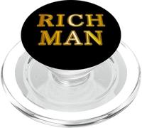 RICH MAN / Richman (fake gold plate style letters) "rich" celebrity 【strange design shop】funny PopSockets PopGrip for MagSafe