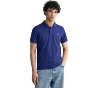 Gant Mens Regular Fit Shield Pique Polo in Navy Cotton - Size Medium