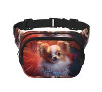 Rich pet dog Fitness travel shoulder bag, fashionable and casual waist bag, square double-layer waist bag, Black, One Size, Black, One Size