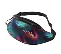 Rich&Rabbit 3D Magical Dragon Scales Patterns Print Multifunctional Waist Pack for Hiking Traveling Running Mountain Treks, Black, One Size