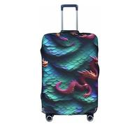 Rich&Rabbit 3D Magical Dragon Scales Patterns Print Suitcase Cover Washable Travel Luggage Protector Cover Baggage Decoraitve Cover (18-32in), White, S