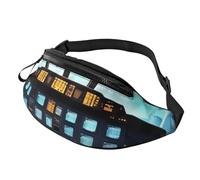 Rich&Rabbit Airplane Cockpit Print Multifunctional Waist Pack for Hiking Traveling Running Mountain Treks, Black, One Size
