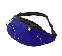 Rich&Rabbit Alaska state flag Print Multifunctional Waist Pack for Hiking Traveling Running Mountain Treks, Black, One Size