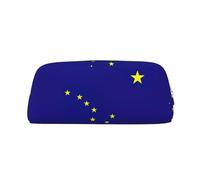 Rich&Rabbit Alaska state flag Print Zipper Cosmetic Makeup Pouch Bag Portable Travel Storage Bag Daily Use Purse, Gold, One Size