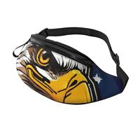 Rich&Rabbit American Bald Eagle Print Multifunctional Waist Pack for Hiking Traveling Running Mountain Treks, Black, One Size