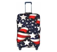 Rich&Rabbit American Flag Stars Stripes Print Suitcase Cover Washable Travel Luggage Protector Cover Baggage Decoraitve Cover (18-32in), White, XL