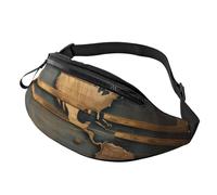 Rich&Rabbit Ancient World Globe Print Multifunctional Waist Pack for Hiking Traveling Running Mountain Treks, Black, One Size