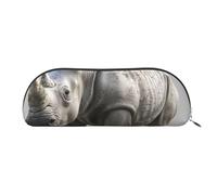 Rich&Rabbit animal rhino Print Versatile Zipper Pouches Cosmetics Tiny Accessories Small Parts Storage Bags, Silver, One Size