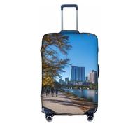 Rich&Rabbit Austin Texas Print Suitcase Cover Washable Travel Luggage Protector Cover Baggage Decoraitve Cover (18-32in), White, S