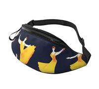 Rich&Rabbit Ballroom Dance Small Patterns Print Multifunctional Waist Pack for Hiking Traveling Running Mountain Treks, Black, One Size