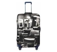 Rich&Rabbit Barber Shop Monochrome Printed Travel Luggage Protector Cover Washable Luggage Protector Cover (18-32 inch), white, XL