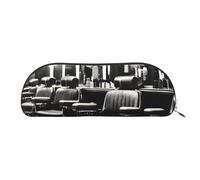 Rich&Rabbit Barber Shop Monochrome Style Print Versatile Zipper Pouches Cosmetics Tiny Accessories Small Parts Storage Bags, Silver, One Size