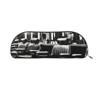 Rich&Rabbit Barber Shop Monochrome Style Print Versatile Zipper Pouches Cosmetics Tiny Accessories Small Parts Storage Bags, Gold, One Size