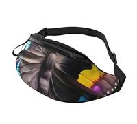 Rich&Rabbit Beautiful Colorful butterflys Print Multifunctional Waist Pack for Hiking Traveling Running Mountain Treks, Black, One Size