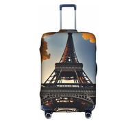 Rich&Rabbit Beautiful Eiffel Tower Paris Print Suitcase Cover Washable Travel Luggage Protector Cover Baggage Decoraitve Cover (18-32in), White, XL