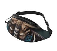 Rich&Rabbit Beautiful Moth Print Multifunctional Waist Pack for Hiking Traveling Running Mountain Treks, Black, One Size