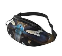 Rich&Rabbit Beautiful moth wings Print Multifunctional Waist Pack for Hiking Traveling Running Mountain Treks, Black, One Size