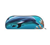 Rich&Rabbit Beautiful Underwater World Dolphins Coral Print Versatile Zipper Pouches Cosmetics Tiny Accessories Small Parts Storage Bags, Silver, One Size