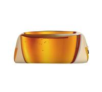Rich&Rabbit Beer foam Print Zipper Cosmetic Makeup Pouch Bag Portable Travel Storage Bag Daily Use Purse, Gold, One Size