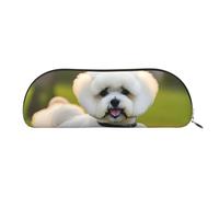 Rich&Rabbit Bichon Frise Dog On The Grass Print Versatile Zipper Pouches Cosmetics Tiny Accessories Small Parts Storage Bags, Gold, One Size