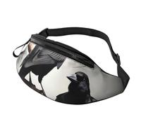 Rich&Rabbit Black Crow Birds on a Branch Print Multifunctional Waist Pack for Hiking Traveling Running Mountain Treks, Black, One Size