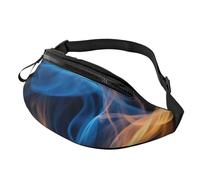 Rich&Rabbit Blue Flame Print Multifunctional Waist Pack for Hiking Traveling Running Mountain Treks, Black, One Size