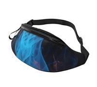 Rich&Rabbit Blue Flame Print Multifunctional Waist Pack for Hiking Traveling Running Mountain Treks, Black, One Size