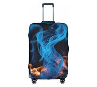 Rich&Rabbit Blue Flames Print Washable Travel Suitcase Cover Protector (18"-32"), White, M