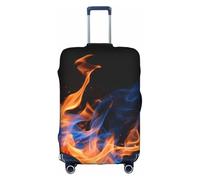 Rich&Rabbit Blue Flames Print Washable Travel Suitcase Cover Protector (18"-32"), White, S