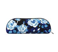 Rich&Rabbit Blue Flower Patterns Roses Print Versatile Zipper Pouches Cosmetics Tiny Accessories Small Parts Storage Bags, Gold, One Size