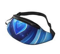 Rich&Rabbit Blue heart Print Multifunctional Waist Pack for Hiking Traveling Running Mountain Treks, Black, One Size