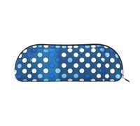 Rich&Rabbit Blue Polka Dot Patterns Print Versatile Zipper Pouches Cosmetics Tiny Accessories Small Parts Storage Bags, Silver, One Size