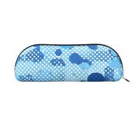 Rich&Rabbit Blue Polka Dot Print Print Versatile Zipper Pouches Cosmetics Tiny Accessories Small Parts Storage Bags, Silver, One Size