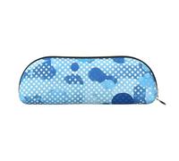 Rich&Rabbit Blue Polka Dot Print Print Versatile Zipper Pouches Cosmetics Tiny Accessories Small Parts Storage Bags, Gold, One Size