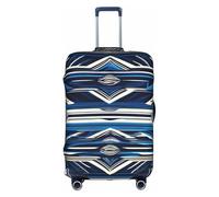 Rich&Rabbit Blue Polynesian Maori Tribal Print Travel Luggage Protector Cover (18-32 inch), white, L