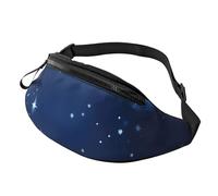 Rich&Rabbit Blue Shining Stars patterns Print Multifunctional Waist Pack for Hiking Traveling Running Mountain Treks, Black, One Size